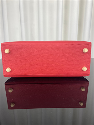 Kelly Sellier Bag Epsom Leather 25/28CM Gold/Silver Hardware In Red Color HS