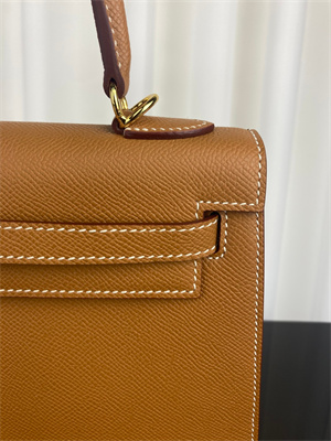 Kelly Sellier Bag Epsom Leather 25/28CM Gold/Silver Hardware In Gold Color HS