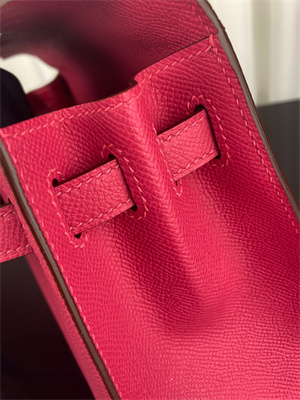 Kelly Sellier Bag Epsom Leather 25/28CM Gold/Silver Hardware In Fuchsia Color HS