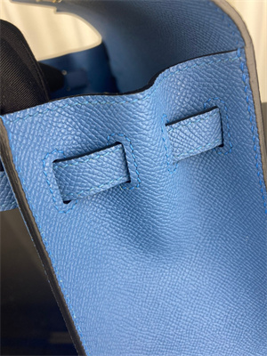 Kelly Sellier Bag Epsom Leather 25/28CM Gold/Silver Hardware In Bleu Zanzibar Color HS