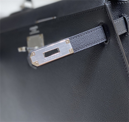 Kelly Sellier Bag Epsom Leather 25/28CM Gold/Silver Hardware In Black Color