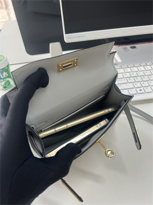 Kelly Mini II Bag Epsom Leather Gold/Silver Hardware In Blue Pale Color HS