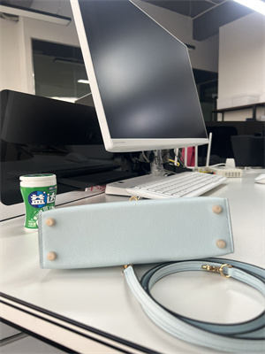 Kelly Mini II Bag Epsom Leather Gold/Silver Hardware In Blue Brume Color HS