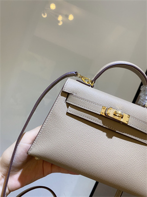 Kelly Mini II Bag Epsom Leather Gold/Silver hardware In Trench Color