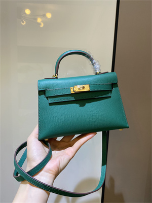 Kelly Mini II Bag Epsom Leather Gold/Silver hardware In Malachite Color