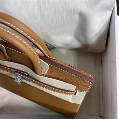 Bir.kin Sellier Bag Epsom Leather 25/30/35CM Silver Hardware In CK37 Gold Color HS