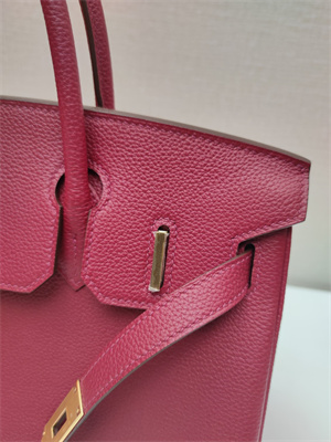 Bir.kin Bag TOGO Leather 25/30/35CM Gold/Silver Hardware In Rubis Color HS