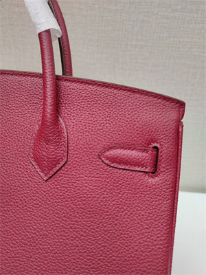 Bir.kin Bag TOGO Leather 25/30/35CM Gold/Silver Hardware In Rubis Color HS