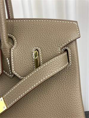 Bir.kin Bag TOGO Leather 25/30/35CM Gold/Silver Hardware In Etoupe Color HS