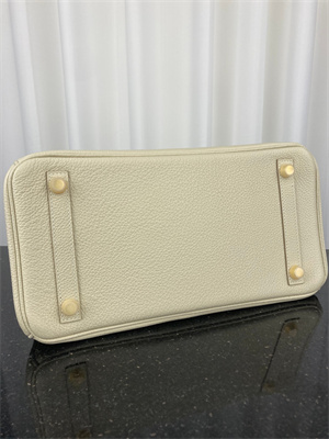 Bir.kin Bag TOGO Leather 25/30/35CM Gold/Silver Hardware In Craie Color HS