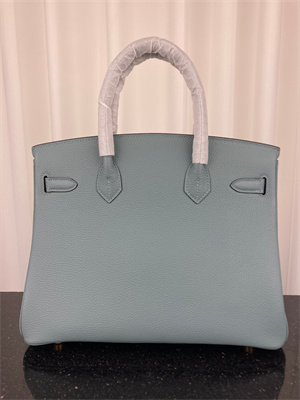 Bir.kin Bag TOGO Leather 25/30/35CM Gold/Silver Hardware In Azure Blue Color HS