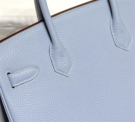 Bir.kin Bag Calfskin Leather  25/30/35CM Gold/Silver Hardware In Bleu Lin Color