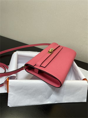 Kelly Classique To Go wallet Epsom Leather Gold Tone Metal In Rose Lipsur Color HS