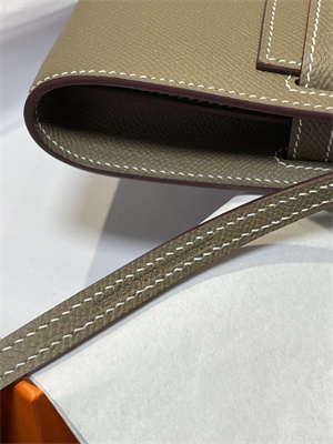 Kelly Classique To Go wallet Epsom Leather Silver Tone Metal In Etoupe Color HS