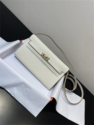 Kelly Classique To Go wallet Epsom Leather Gold Tone Metal In Craie Color HS