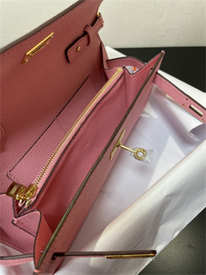 Kelly Classique To Go wallet Epsom Leather Gold Tone Metal In Rose Confetti Color HS
