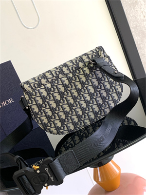 Di.or Saddle Pouch Beige and Black Oblique Jacquard and Black Grained Calfskin