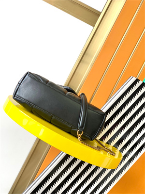 Y.S.L TOY PUFFER In Nappa Lambskin Gold Tone Metal Black Color