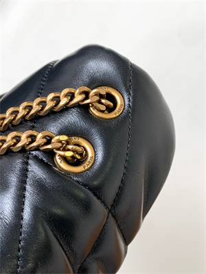 Y.S.L TOY PUFFER In Nappa Lambskin Gold Tone Metal Black Color