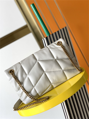 Y.S.L PUFFER SMALL  In Nappa Lambskin Gold Tone Metal White Color