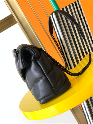 Y.S.L PUFFER SMALL  In Nappa Lambskin Black Tone Metal Black Color