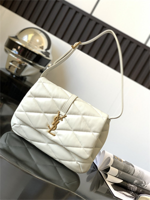 Y.S.L LE 57 Hobo Bag In Quilted Lambskin White Color
