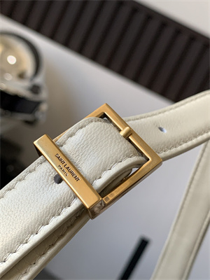 Y.S.L LE 57 Hobo Bag In Quilted Lambskin White Color