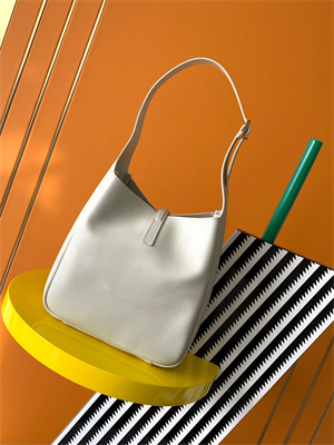 Y.S.L LE 5 A 7 Supple SMALL HOBO BAG In White Leather