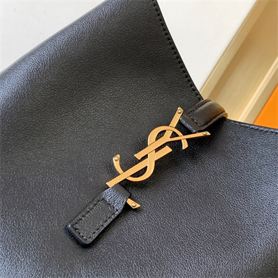 Y.S.L LE 5 A 7 Supple SMALL HOBO BAG In Black Leather