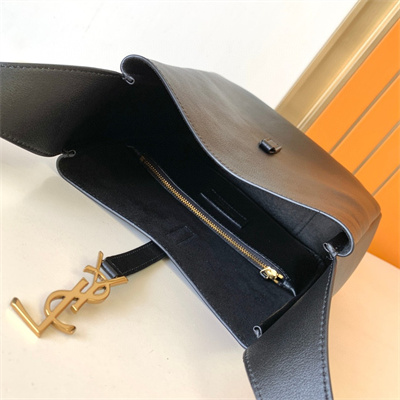 Y.S.L LE 5 A 7 Supple SMALL HOBO BAG In Black Leather