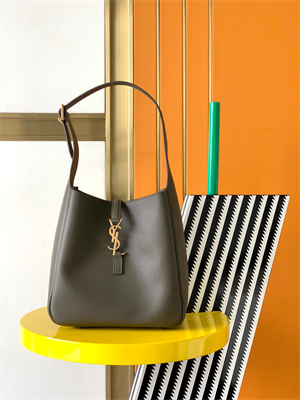 Y.S.L LE 5 A 7 Supple SMALL HOBO BAG In Dk Green Leather