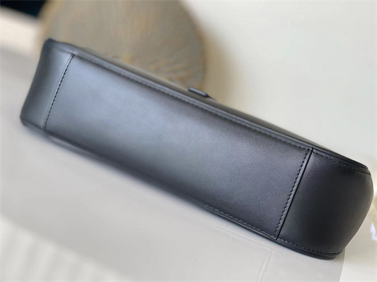 Y.S.L LE 5 A 7 HOBO BAG In Black Smooth Leather