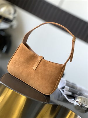 Y.S.L LE 5 A 7 HOBO BAG In Brown Suede Leather