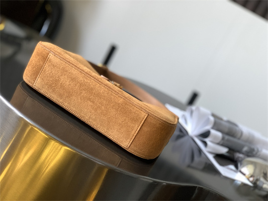 Y.S.L LE 5 A 7 HOBO BAG In Brown Suede Leather