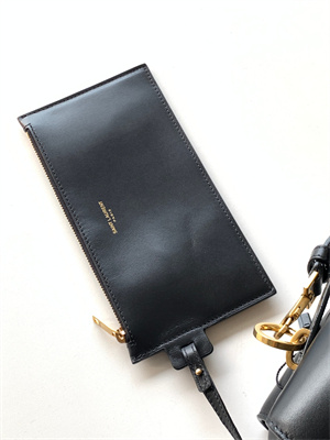 Y.S.L LE 37 In Black Shiny Leather Bucket Bag