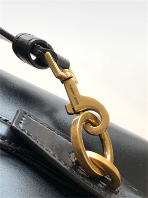 Y.S.L LE 37 In Black Shiny Leather Bucket Bag