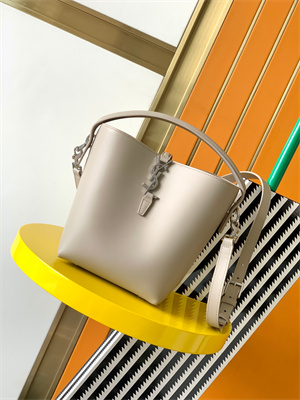 Y.S.L LE 37 SMALL In Lt Beige Shinny Leather Bucket Bag