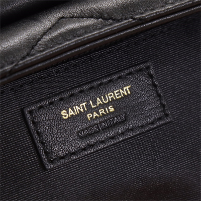 Y.S.L LOULOU MEDIUM In Black Quilted Calfskin Leather Gold Tone Metal