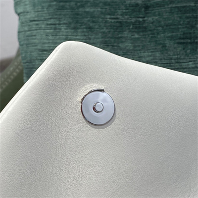 Y.S.L LOULOU SMALL In White Quilted Calfskin Leather Silver Tone Metal