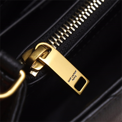 Y.S.L LOULOU SMALL In Black Quilted Calfskin Leather Gold Tone Metal