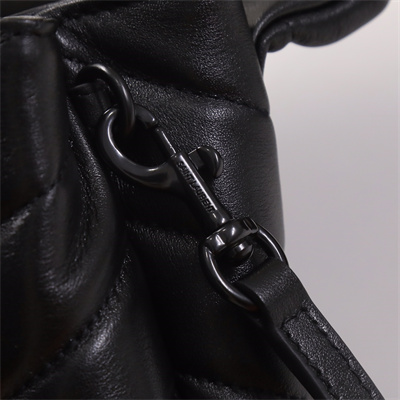 Y.S.L TOY LOULOU In Black Quilted Calfskin Leather Black Tone Metal