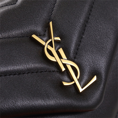 Y.S.L TOY LOULOU In Black Quilted Calfskin Leather Gold Tone Metal