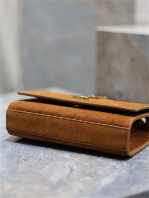 Y.S.L KATE SMALL IN Suede Leather Gold Tone Metal Caramel Color