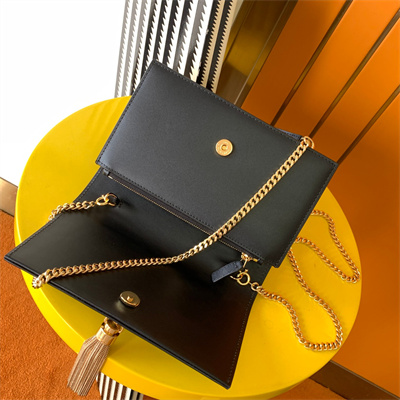 Y.S.L KATE SMALL TASSEL IN SMOOTH Leather Gold Tone Metal Black Color