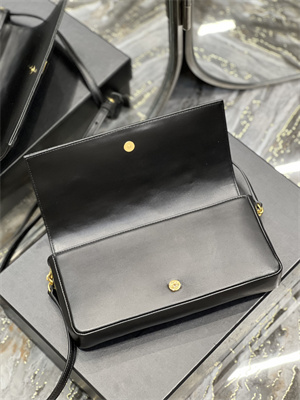 Y.S.L KATE 99 IN QUILTED NAPPA LAMBSKIN LEATHER Black Color Gold Tone Metal