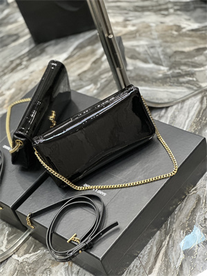 Y.S.L KATE 99 IN PATENT LEATHER Black Color Gold Tone Metal