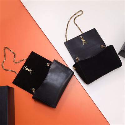 Y.S.L REVERSIBLE KATE MEDIUM Gold Tone Metal Black Color