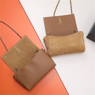 Y.S.L REVERSIBLE KATE MEDIUM Gold Tone Metal Brown Color