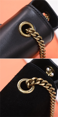 Y.S.L REVERSIBLE KATE SMALL Gold Tone Metal Black Color