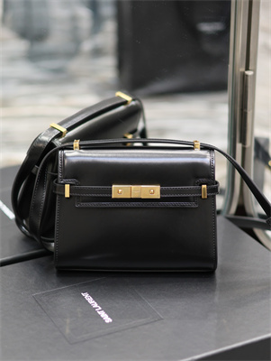 Y.S.L MANHATTAN MINI Crossbody Bag In BOX Saint Laurent Black Color